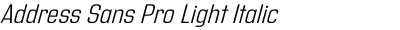 Address Sans Pro Light Italic